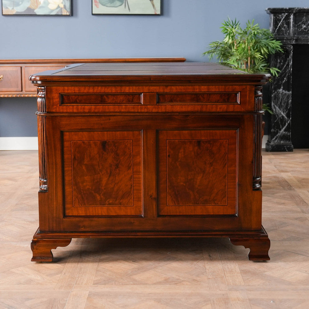 Banded Mahogany Partners Desk