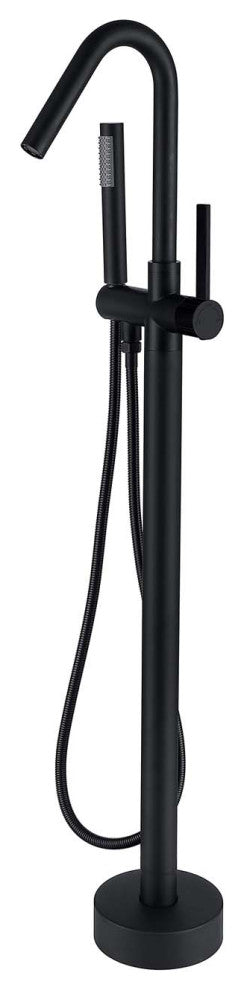 Givingtree Single Handle Floor Mounted Contemporary Tub Faucet,Matte Black