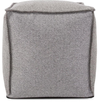 Stylish Panama Pouf, Gray Stone Fabric