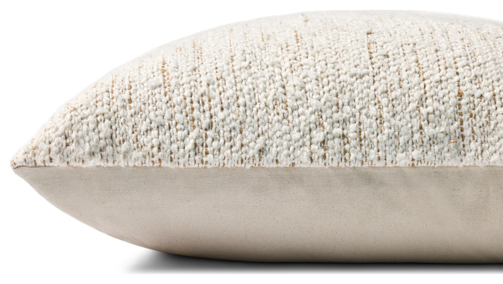 Loloi PLL0192 Ivory / Rustic Brown 22'' x 22'' Cover Only