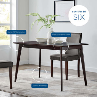 Dining Table, Rectangular, Wood, Drak Brown, Modern, Cafe Bistro Restaurant