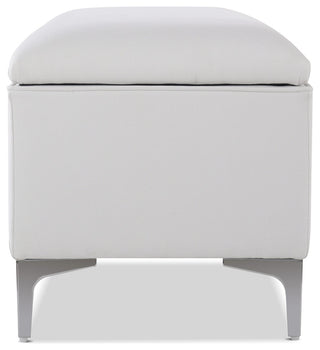 Madelyn Modern Storage Bench With Stainless Steel Legs, Bright White