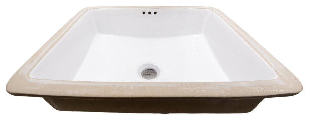 NP-U193911 ShallowRectangular Undermount Porcelain Sink w/ OverflowDrain Options, Oil Rubbed Bronze