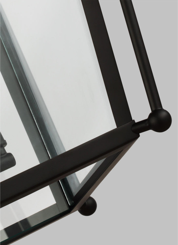 Charleston Four Light Linear Lantern, Midnight Black