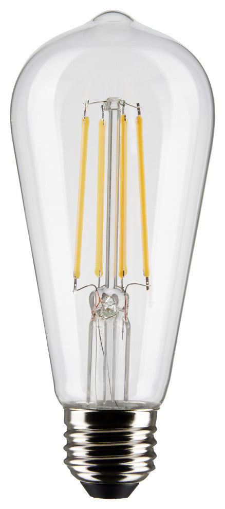 8W ST19 LED, Clear: Medium Base, 2700K, 800 Lumens, 2-Pack