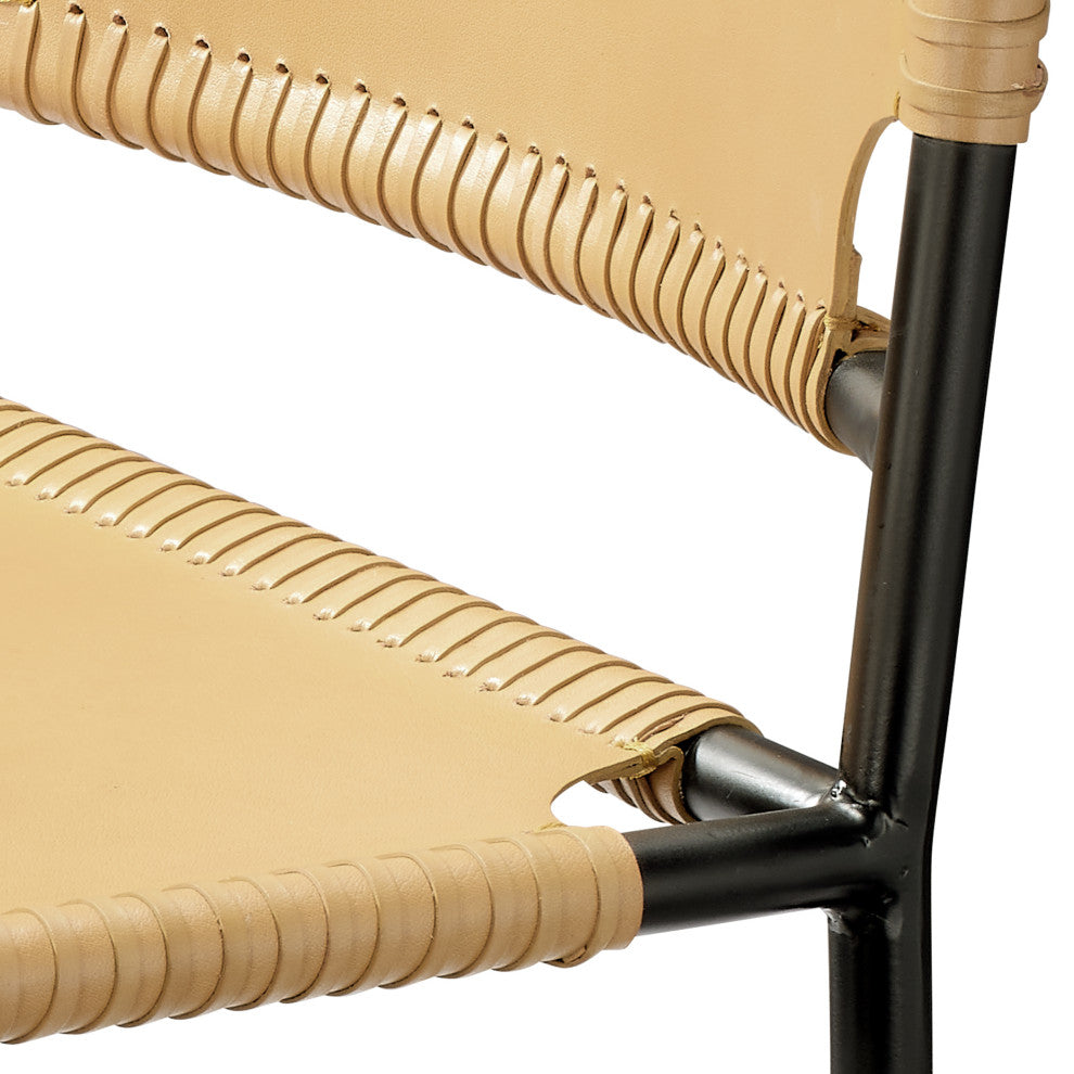 Asher Leather Dining Chair, Cashew