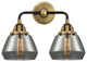 288-2W-BAB-G173 Fulton 2 Light 14.75" Bath Vanity Light, Black Antique Brass