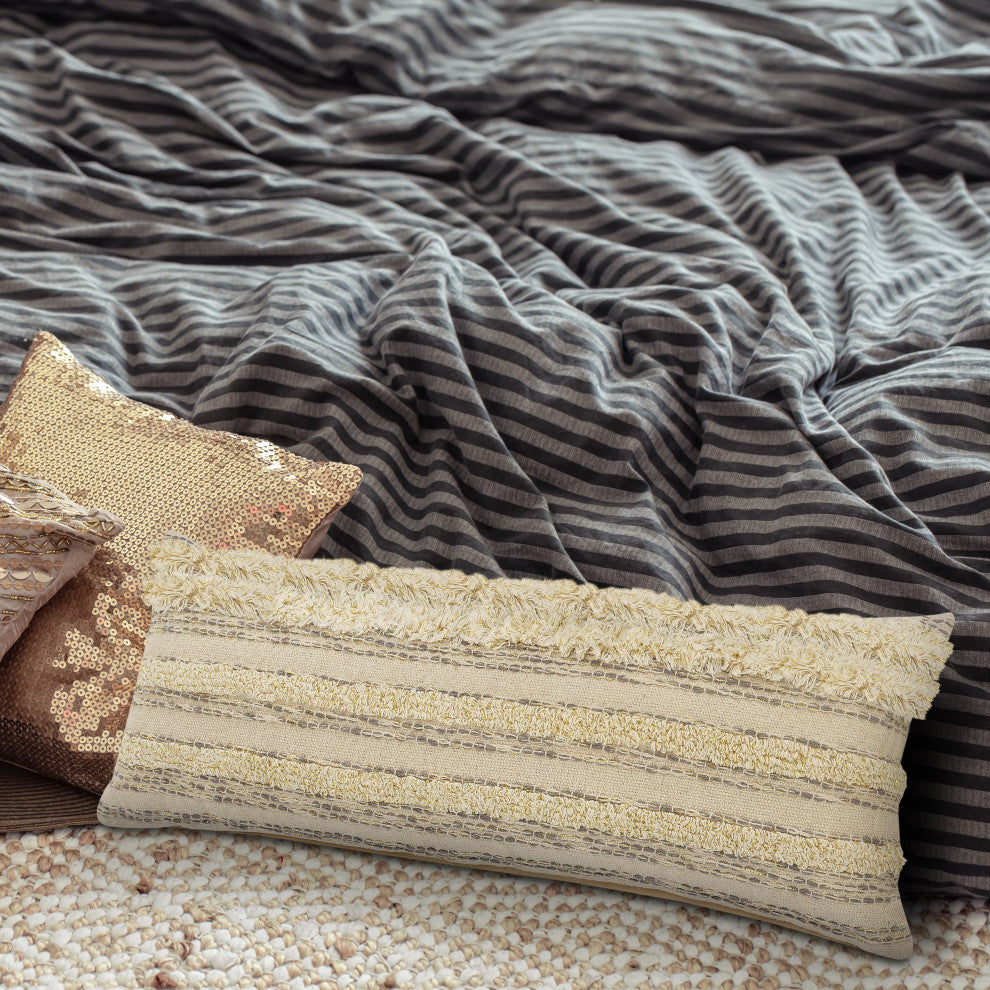 Gold Thread Luxury Throw Pillow