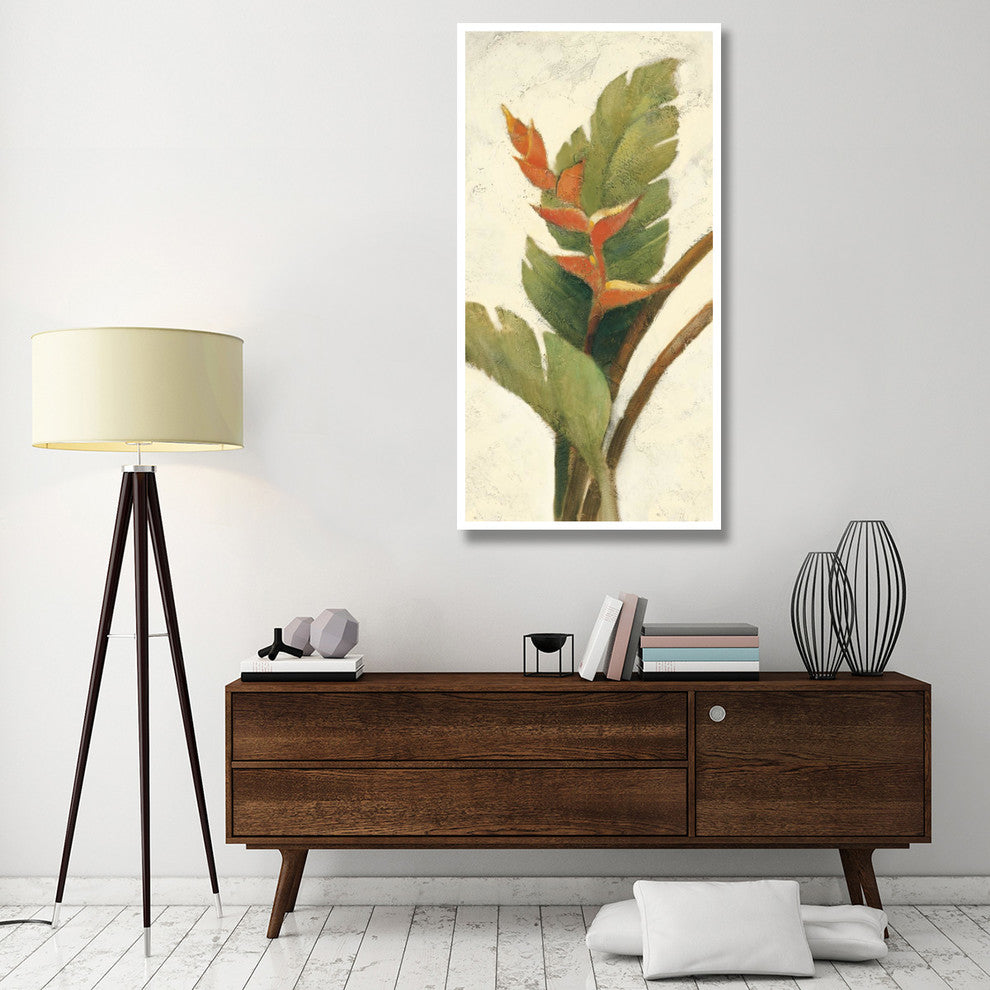 "Halconia Blossom on White" Digital Paper Print by Albena Hristova, 32"x62"