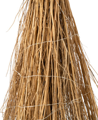 42"H Lighted Wooden Witch's Broom Porch Decor