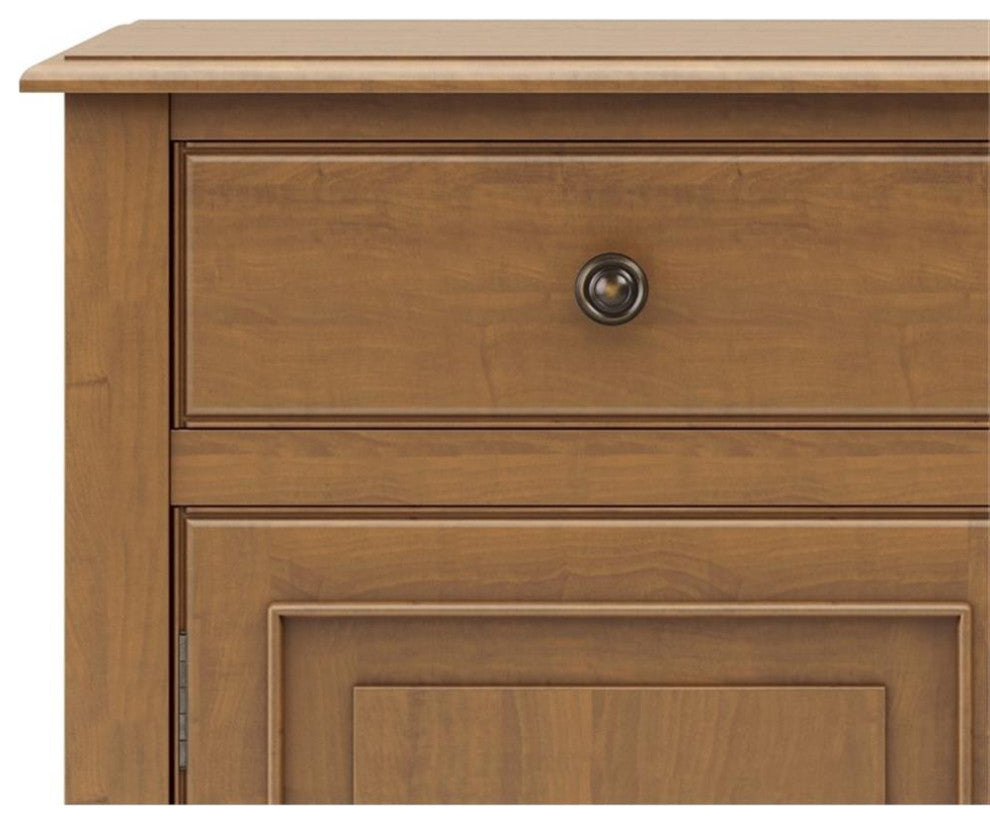 Connaught Solid Wood Entryway Storage Cabinet In Light Golden Brown