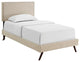 Modway Macie Twin Platform Bed With Round Splayed Legs, Beige