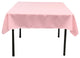 LA Linen Square Polyester Poplin Tablecloth, Light Pink, 58"x58"