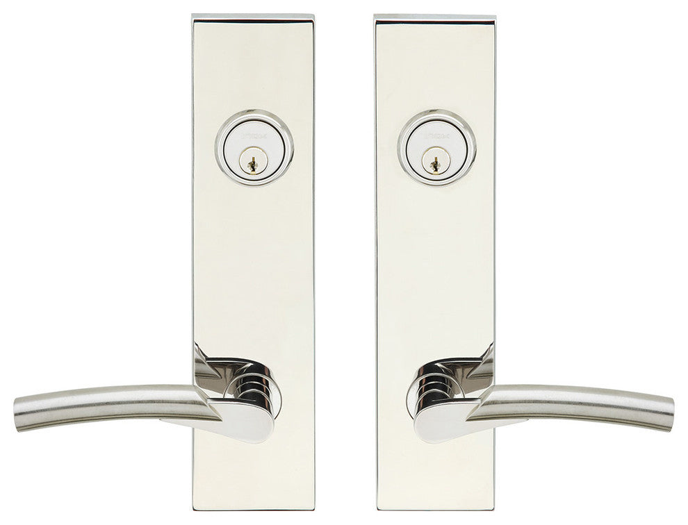 Phoenix Lever, Tubular Entry, Double Cylinder, Polished/Satin Stainless Steel