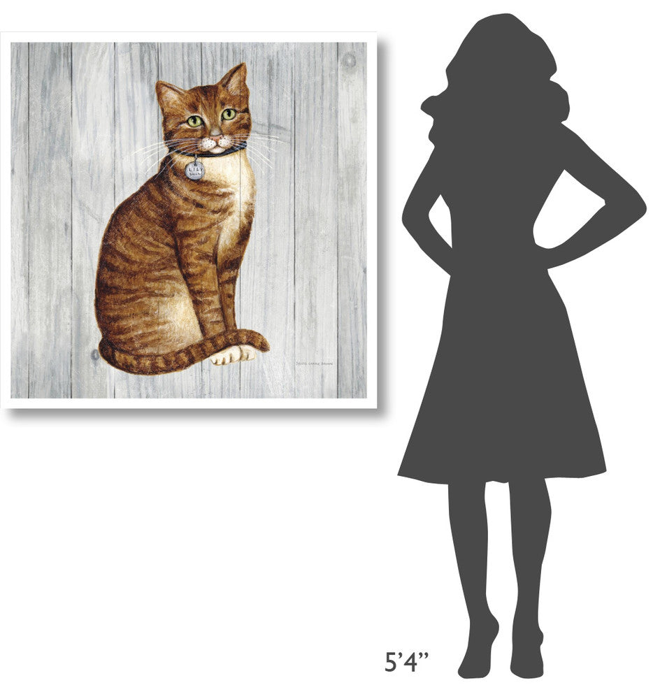 "Country Kitty IV on Wood" Digital Paper Print by David Carter Brown, 38"x38"