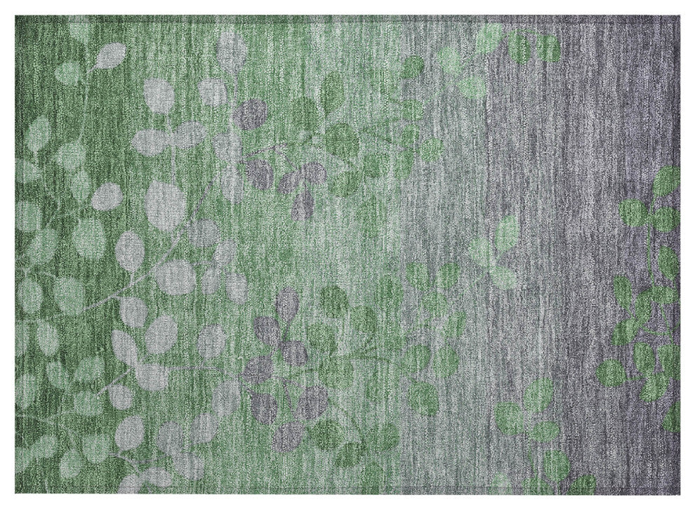 Machine Washable Indoor/Outdoor Chantille ACN1900 Green 1'8" x 2'6" Rug