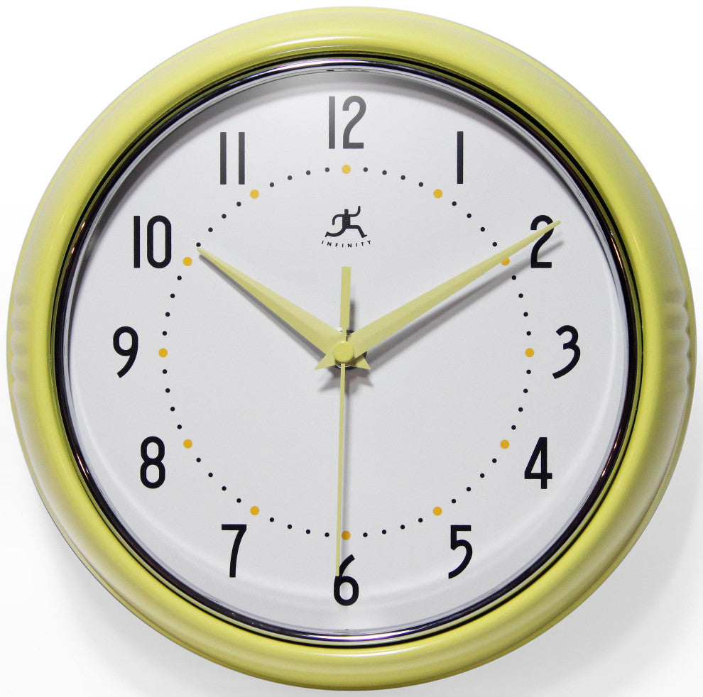 Infinity Instruments Retro Kitchen Vintage 50s Wall Clock, Aura