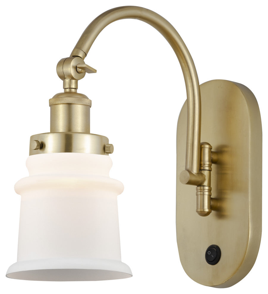 Innovations 918-1W-SG-G181S-LED Canton 1 Light 6.5" Sconce, Satin Gold