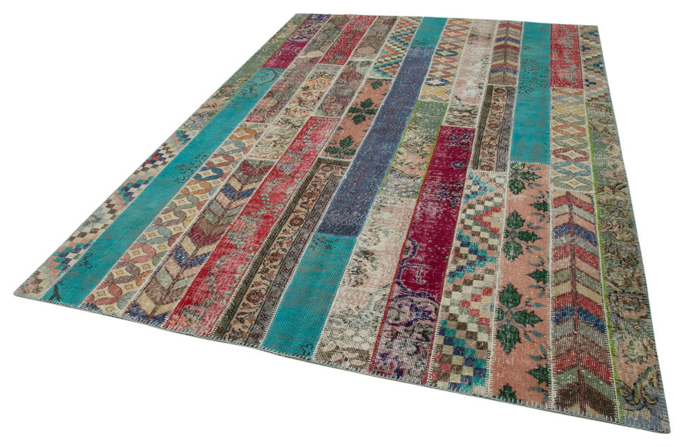 Rug N Carpet - Handmade Anatolian 6' 8" x 10' 0" Rustic Patchwork Area Rug