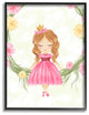 Glam Girly Princess with Crown Soft Pink Floral ,1pc, each 11 x 14