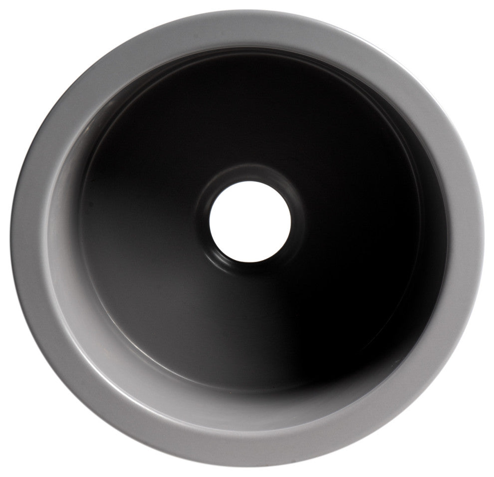 ALFI brand ABF1818R-GM Gray Matte Undermount / Drop In Fireclay Prep Sink