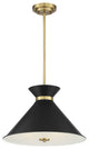 Savoy House Lamar 7-2416-3-143 Three Light Pendant, Black with Warm Brass