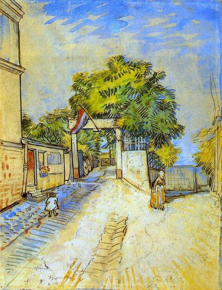 Vincent Van Gogh The Entrance of a Belvedere, 21"x28" Gallery Wrapped Canvas