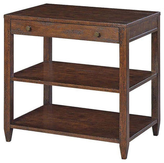 Classic Wide Side Table Mahogany Finish