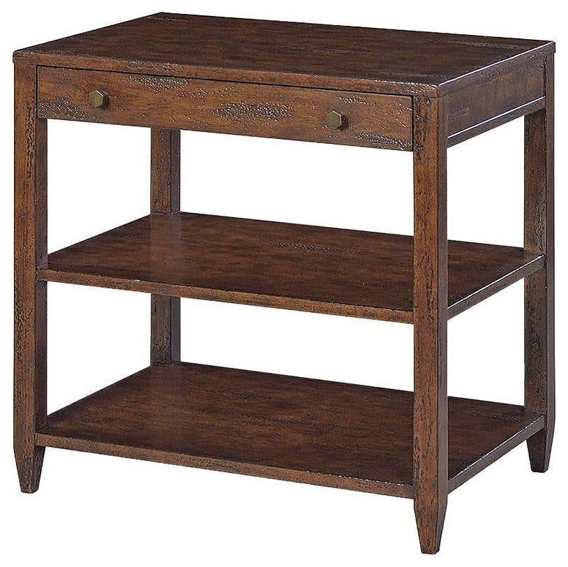 Classic Wide Side Table Mahogany Finish