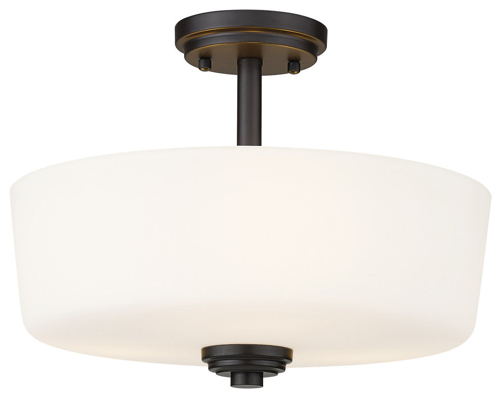 Zlite 220SF3 3-Light Semi Flush Mount, Matte Opal