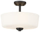 Zlite 220SF3 3-Light Semi Flush Mount, Matte Opal