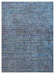 HAND KNOTTED LOOM SILK ECO-FRIENDLY AREA RUGS-Blue White Color,Solid Design, [Rectangle] 3'x5'
