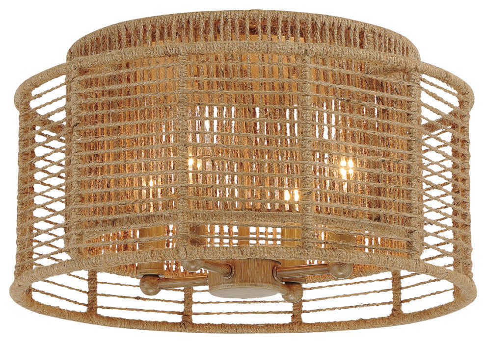 Jayna Four Light Ceiling Mount in Burnished Silver