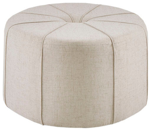 Madison Park Ferris Oval Ottoman, Cream
