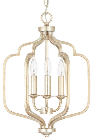 Capital Lighting 538731 Ophelia 3 Light 14"W Taper Candle Pendant - Winter Gold