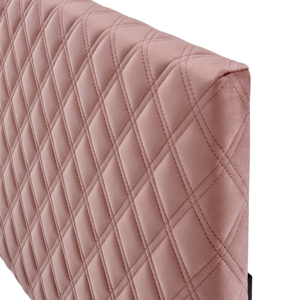 Headboard, King Size, Velvet, Pink, Modern Contemporary, Bedroom Master Suite