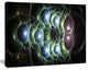 Light Blue 3D Surreal Circles, Abstract Art on Canvas, 40x30
