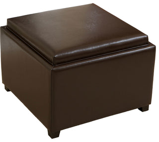 GDF Studio Jefferson Tray-Top Storage Ottoman Coffee Table