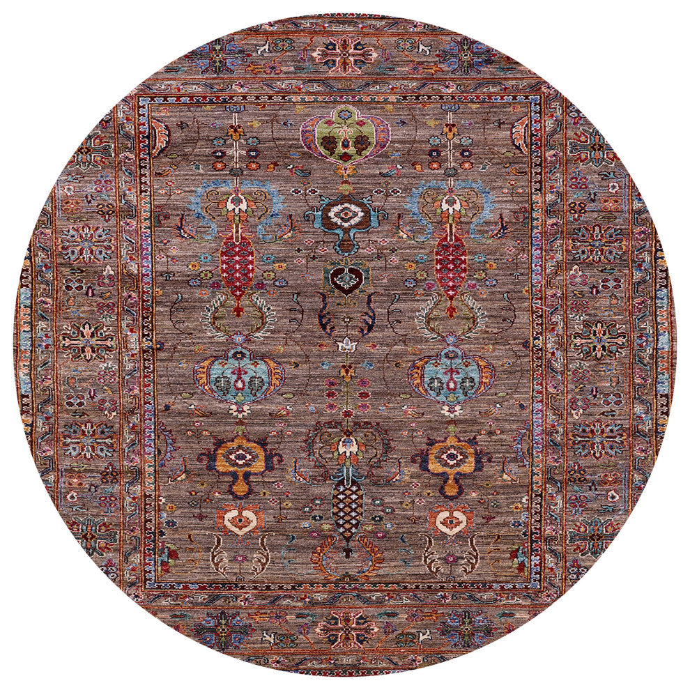 Ahgly Company Indoor Round Mid-Century Modern Area Rugs, 6' Round