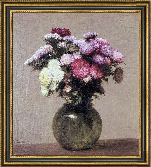 Henri FantinLatour Daisies Framed Premium Canvas Print, 16"x20"