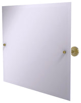 Frameless Landscape Tilt Mirror with Beveled Edge, Unlacquered Brass