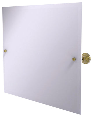 Frameless Landscape Tilt Mirror with Beveled Edge, Unlacquered Brass