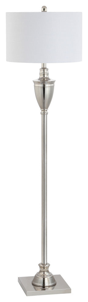 Othello Metal LED Floor Lamp, Polished Nickel, 62"