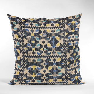 Plutus Blue Morocco Damask Luxury Throw Pillow, 12"x20"