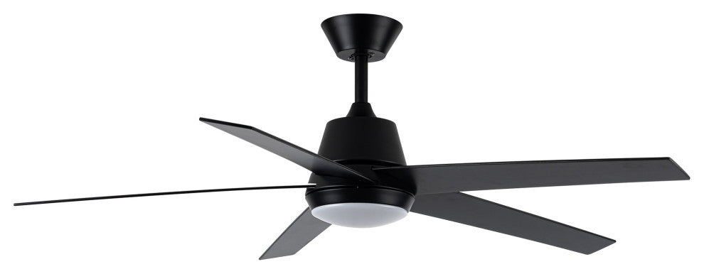 52-inch Modern 5-blade Black Ceiling Fan with Light