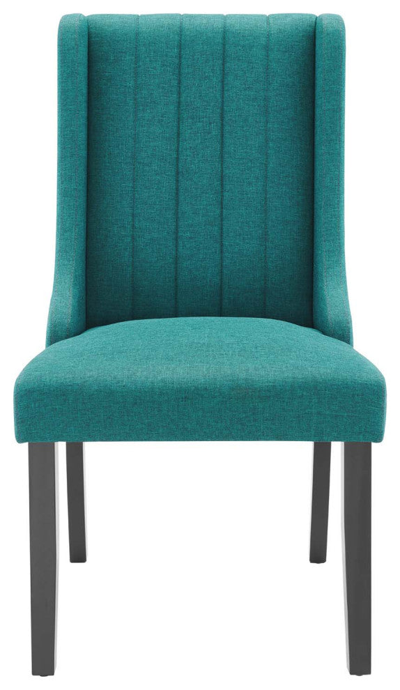 Side Dining Chair, Set of 2, Fabric, Teal Blue, Modern, Cafe Bistro Restaurant