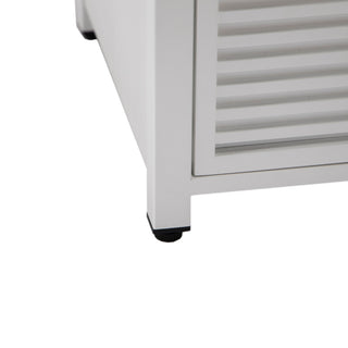 LeisureMod Walbrooke Square Fire Pit Table and Tank Holder With Slats, White