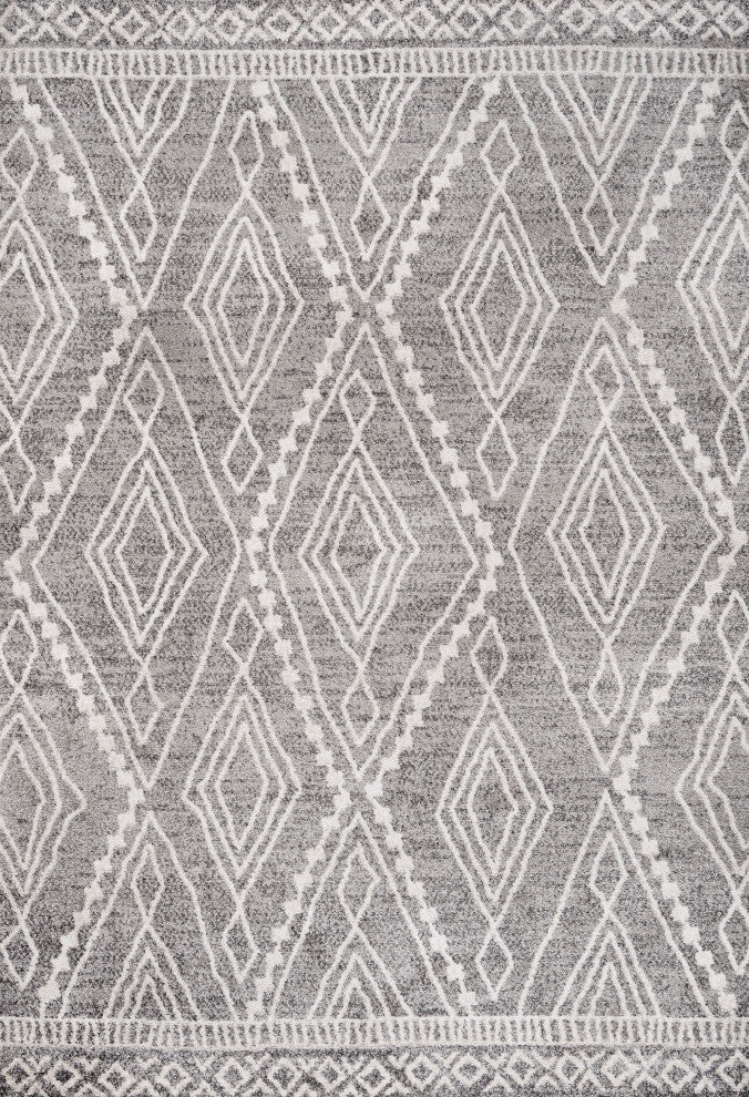 Rih Moroccan Style Diamond Gray/Ivory 3'x5' Area Rug