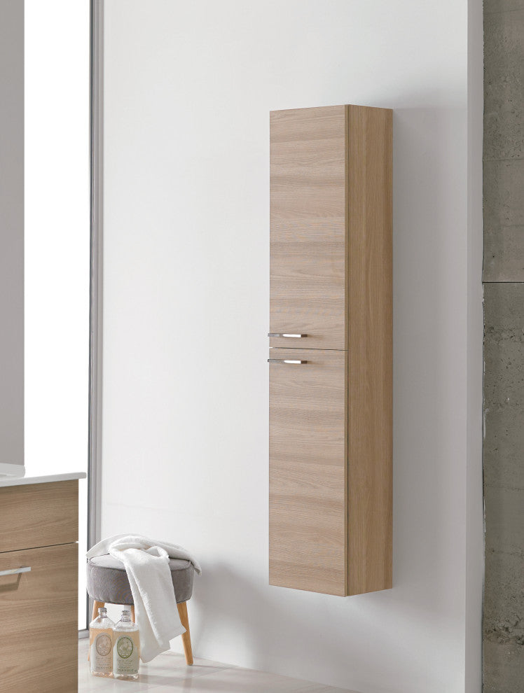 Royo Confort Collection 12" Column Style Bathroom Cabinet, Sandy Walnut