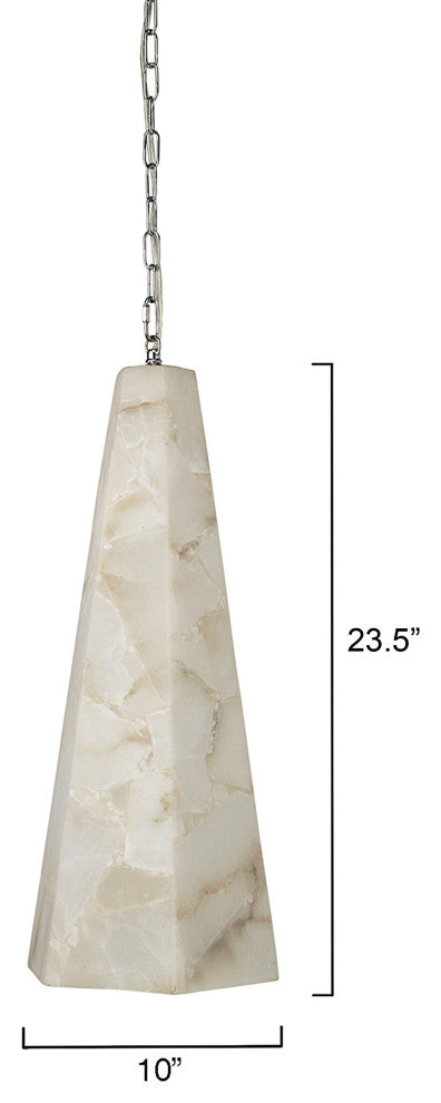 Borealis Alabaster Tall Hexagon 1-Light Pendant